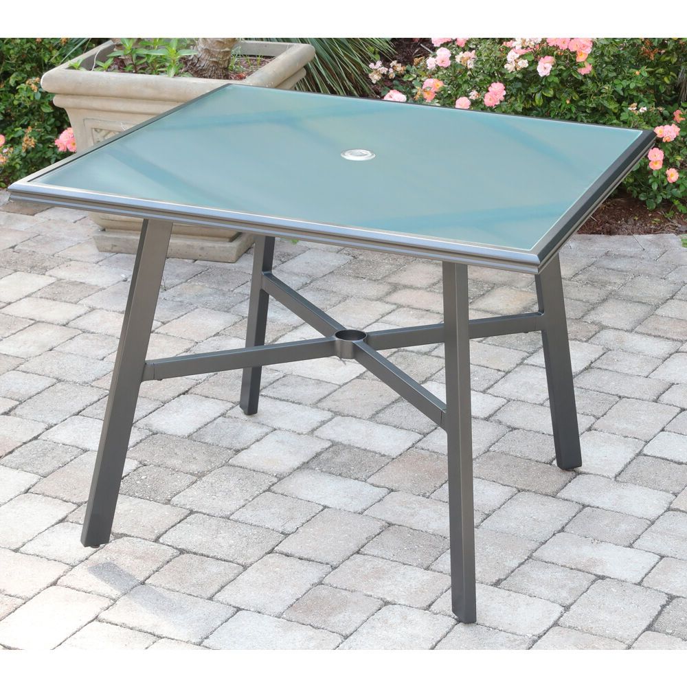 Current Hanover All Weather Commercial Grade Aluminum 38" Square With Hetton 38'' Dining Tables (View 10 of 20)