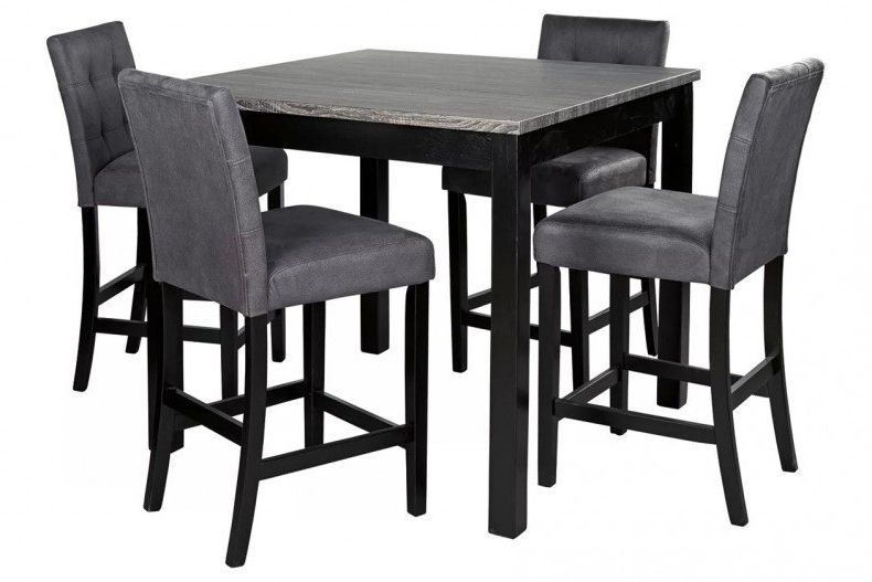 Current Overstreet Bar Height Dining Tables Within Garvine Two Tone 5 Piece Counter Height Dining Table Set (View 17 of 20)