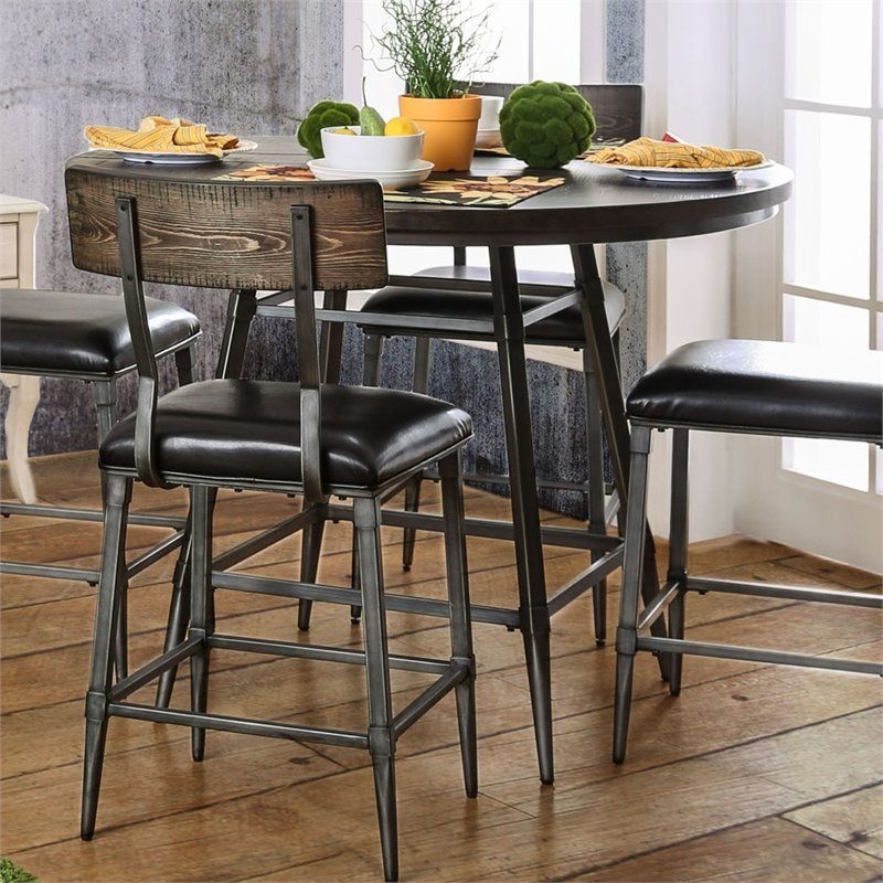 Dallin Bar Height Dining Tables Within Current Furniture Of America Haliana Metal Counter Height Dining (View 1 of 20)