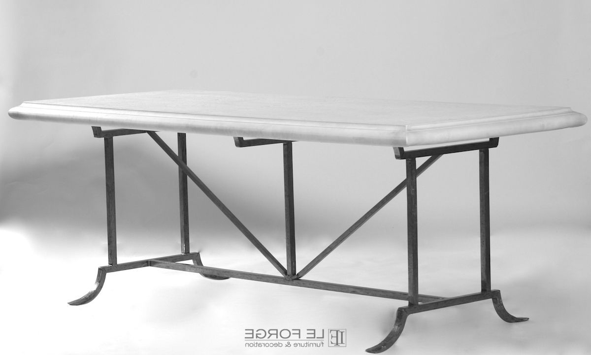 Deonte 38'' Iron Dining Tables Pertaining To 2019 Dining Tables Rectangle : Barcelona Table Base 6/8 Hand (View 12 of 20)