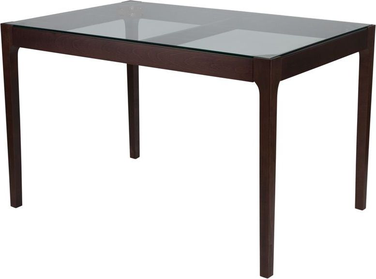 Everett 31.5'' X 47.5'' Solid Espresso Wood Table With Intended For Most Recently Released Collis Round Glass Breakroom Tables (Gallery 5 of 20)