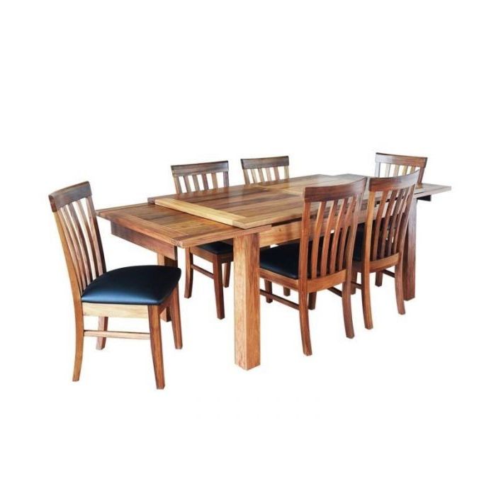 Famous Harbour Blackwood Side Extension Dining Table 7 Pc Dining Regarding Gorla 39'' Dining Tables (View 9 of 20)