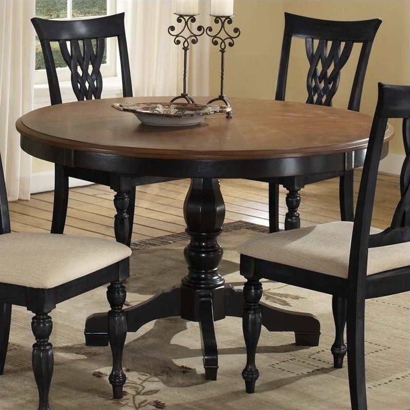 Famous Hillsdale Embassy Round Pedestal Dining Table In Rubbed Pertaining To Nashville 40'' Pedestal Dining Tables (Gallery 16 of 20)