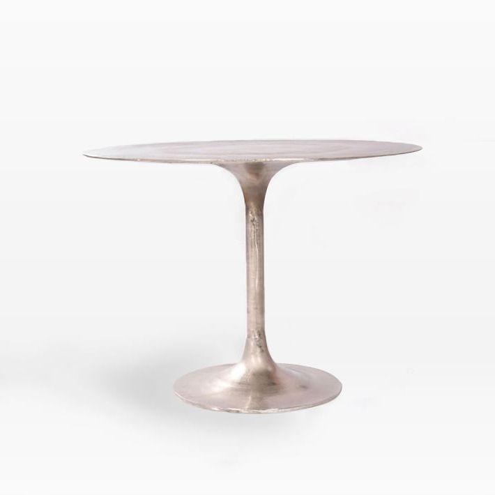 Famous Kohut 47'' Pedestal Dining Tables With Regard To Tulip Pedestal Dining Table – Raw Nickel In 2020 (with (View 10 of 20)