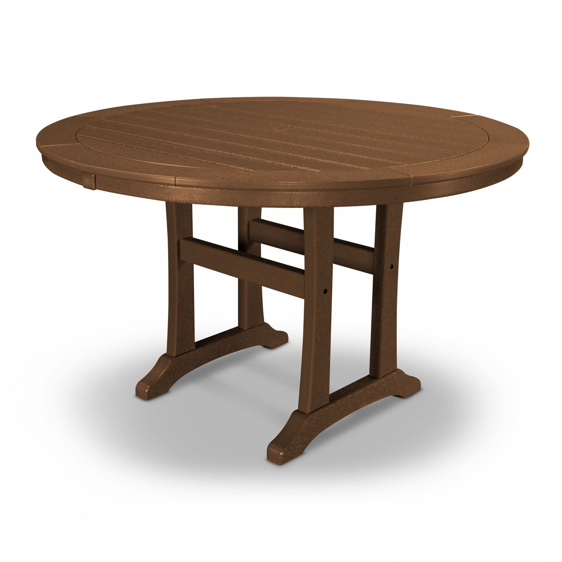 Famous Leonila 48'' Trestle Dining Tables In Polywood® Nautical Trestle 48in Round Dining Table (View 7 of 20)