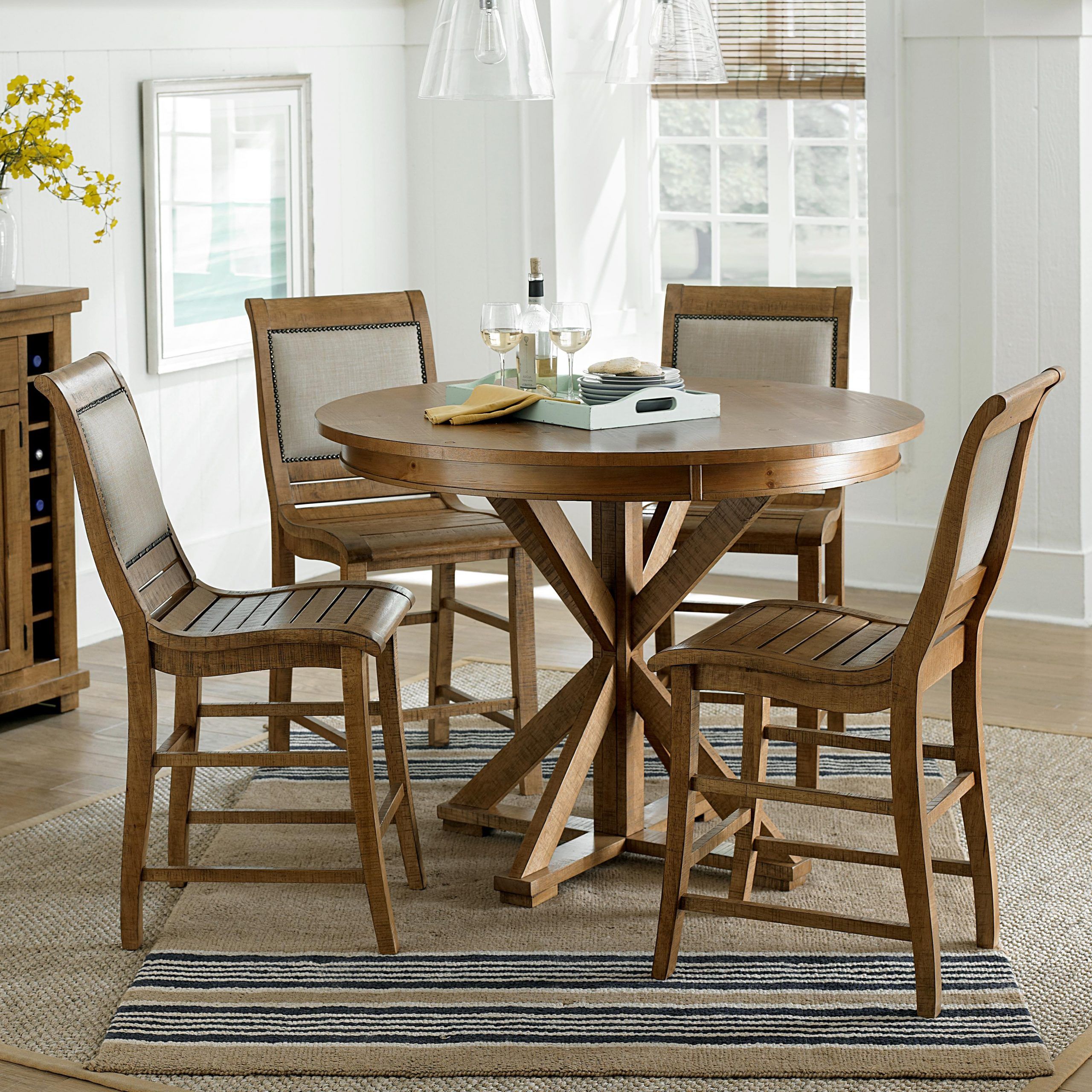 Famous Progressive Furniture Willow Dining 5 Piece Round Counter Regarding Pennside Counter Height Dining Tables (View 14 of 20)