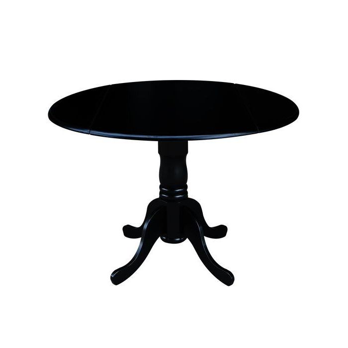 Fashionable Boothby Extendable Drop Leaf Rubber Solid Wood Dining Inside Rubberwood Solid Wood Pedestal Dining Tables (View 13 of 20)