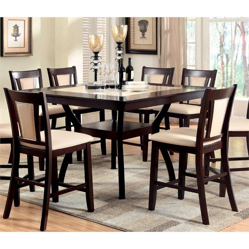 Fashionable Furniture Of America Melott Square Counter Height Dining Throughout Pennside Counter Height Dining Tables (View 6 of 20)