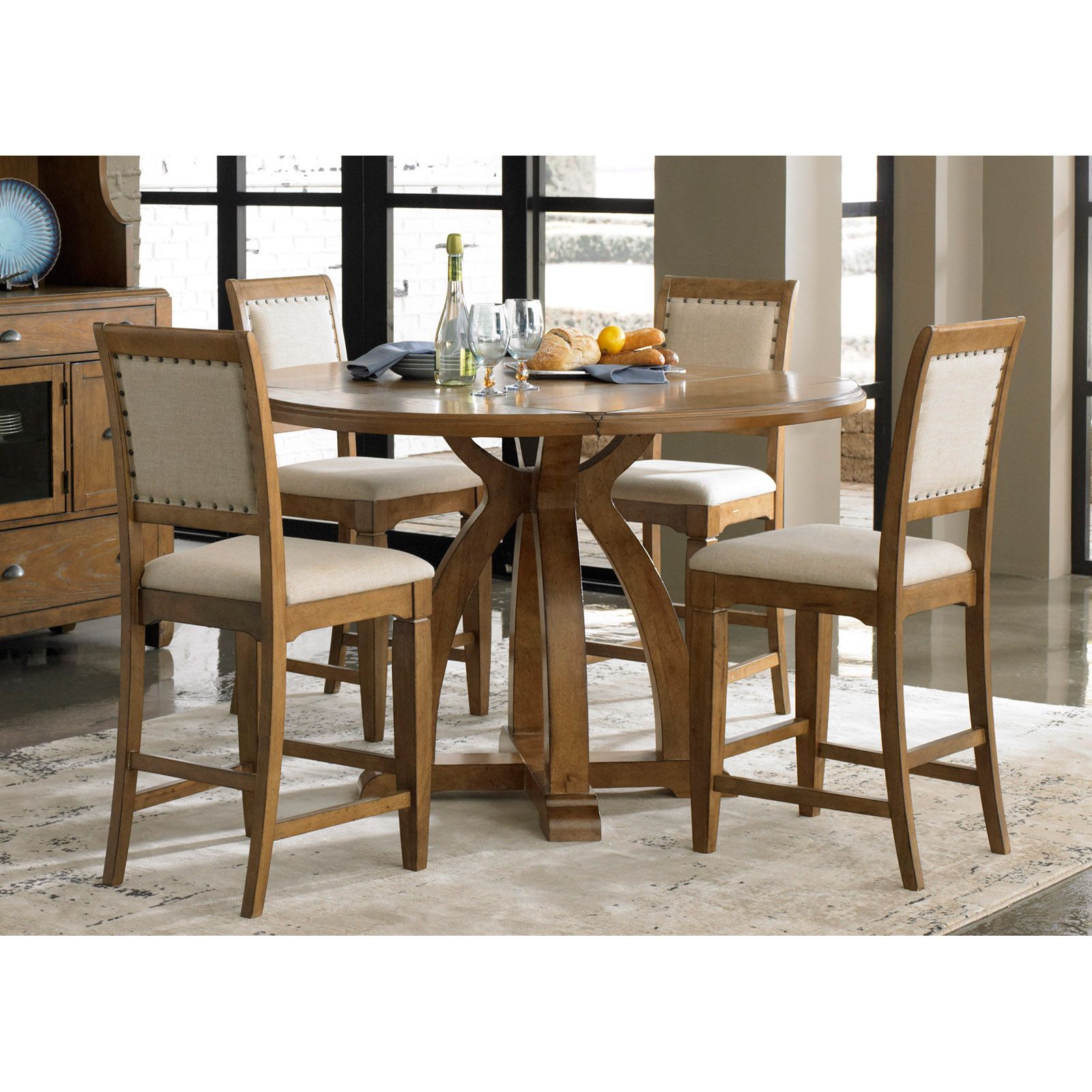 Fashionable Liberty Furniture Stanton Counter Height Gathering Table Within Counter Height Pedestal Dining Tables (View 4 of 20)