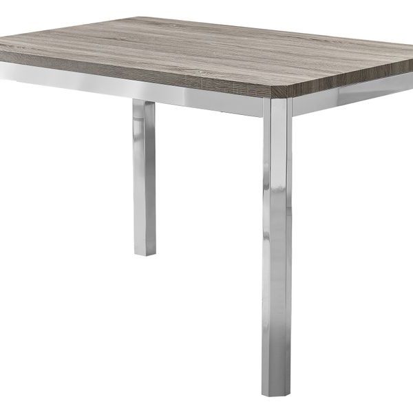 Fashionable Mcmichael 32'' Dining Tables Within Monarch 48" X 32" Rectangular Wood Top Chrome Metal Leg (View 12 of 20)