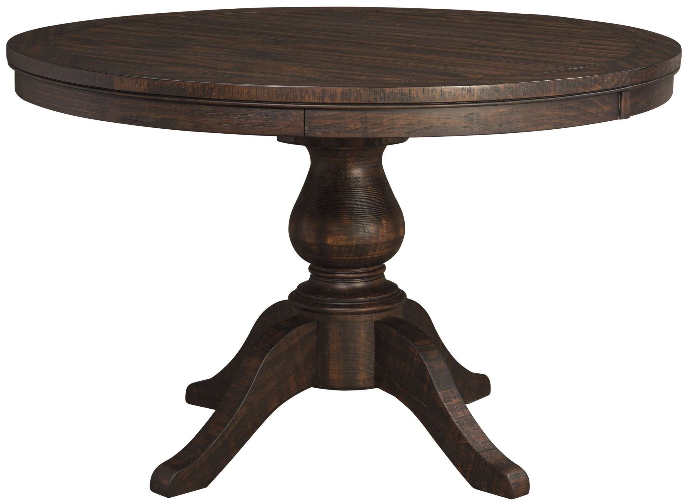 Fashionable Sevinc Pedestal Dining Tables For Trudell Dark Brown Round Extendable Pedestal Dining Table (View 1 of 20)