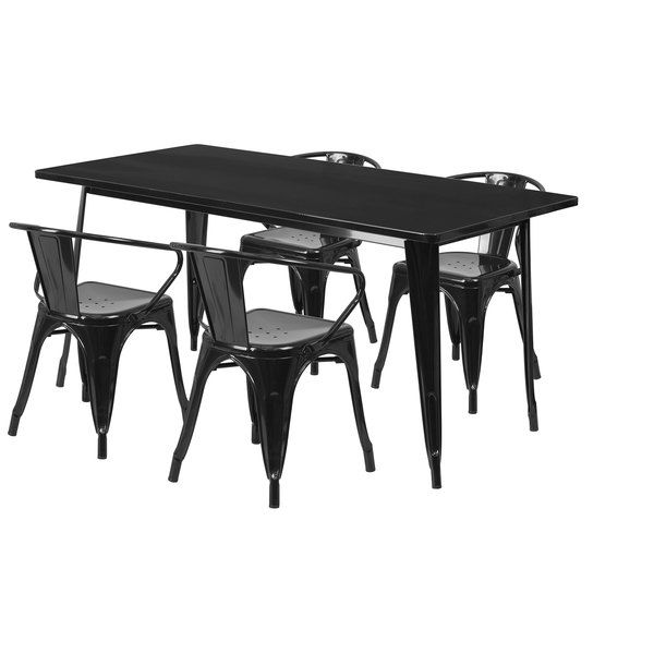 Favorite Bekasi 63'' Dining Tables Regarding Flash Furniture Et Ct005 4 70 Bk Gg 31 1/2" X  (View 14 of 20)