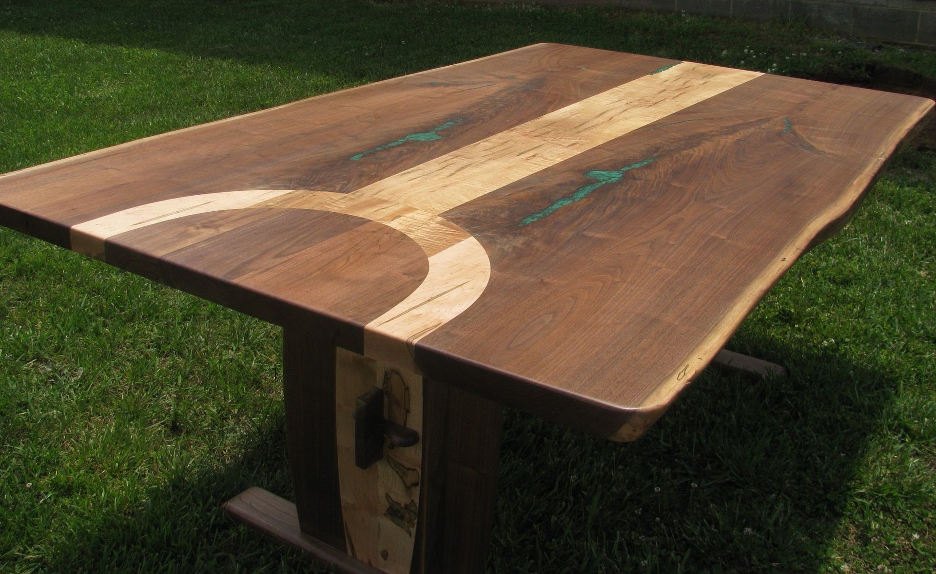 Favorite Drake Maple Solid Wood Dining Tables Within Hand Made Walnut And Ambrosia Maple Live Edge Dining Table (View 16 of 20)
