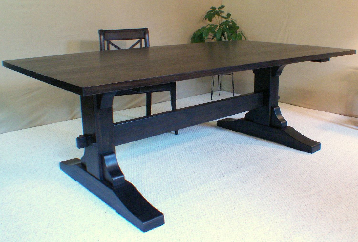 Favorite Leonila 48'' Trestle Dining Tables Inside Wood Dining Table Trestle Table Black Walnut Made In (View 13 of 20)