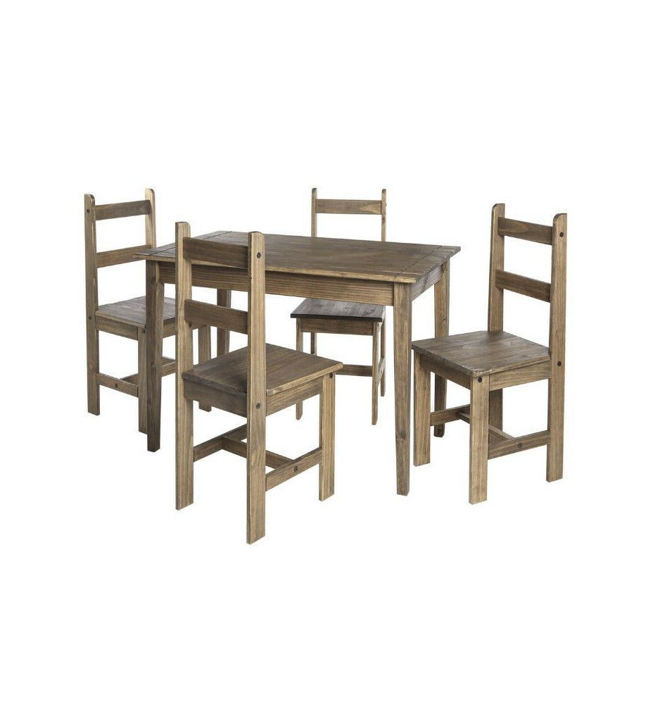 Febe Pine Solid Wood Dining Tables With Latest Rustic Solid Wood Pine 5 Piece Dining Table And Chairs (Gallery 20 of 20)