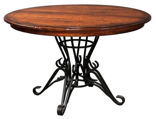 Forged Pedestal Round Dining Room Table From Dutchcrafters With Well Liked Monogram 48'' Solid Oak Pedestal Dining Tables (View 11 of 20)