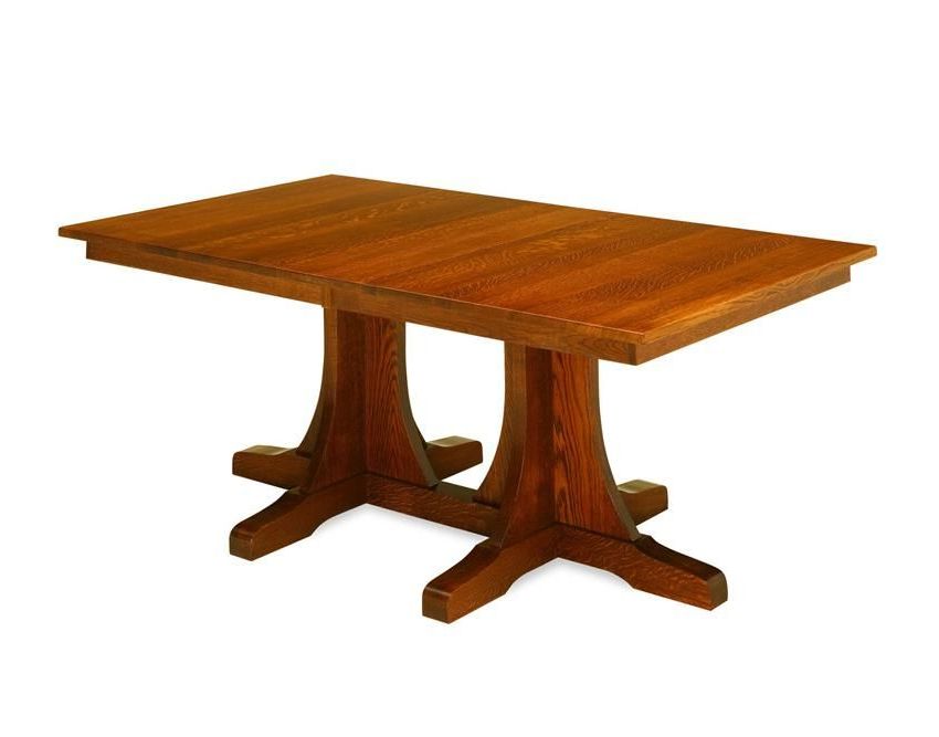 Gaspard Extendable Maple Solid Wood Pedestal Dining Tables In Newest Amish Double Pedestal Mission Dining Table (View 3 of 20)
