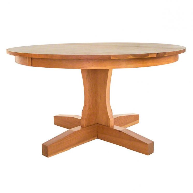 Gaspard Extendable Maple Solid Wood Pedestal Dining Tables Inside Preferred Round Shaker Pedestal Dining Table Handmade In Usa With (View 2 of 20)