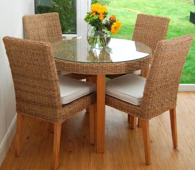 Genao 35'' Dining Tables Intended For Widely Used Tioman Seagrass 95cm Round Dining Table (View 3 of 20)