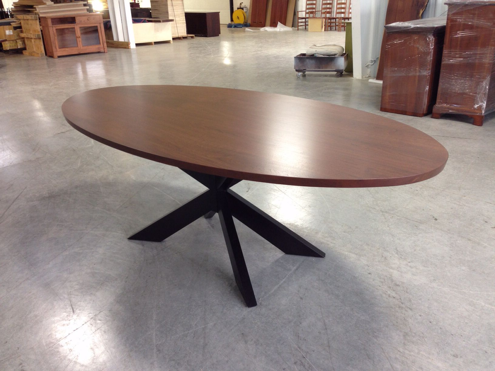Geneve Maple Solid Wood Pedestal Dining Tables Within Favorite The Michigan Avenue Dining Table Solid Walnut Oval Top (View 6 of 20)