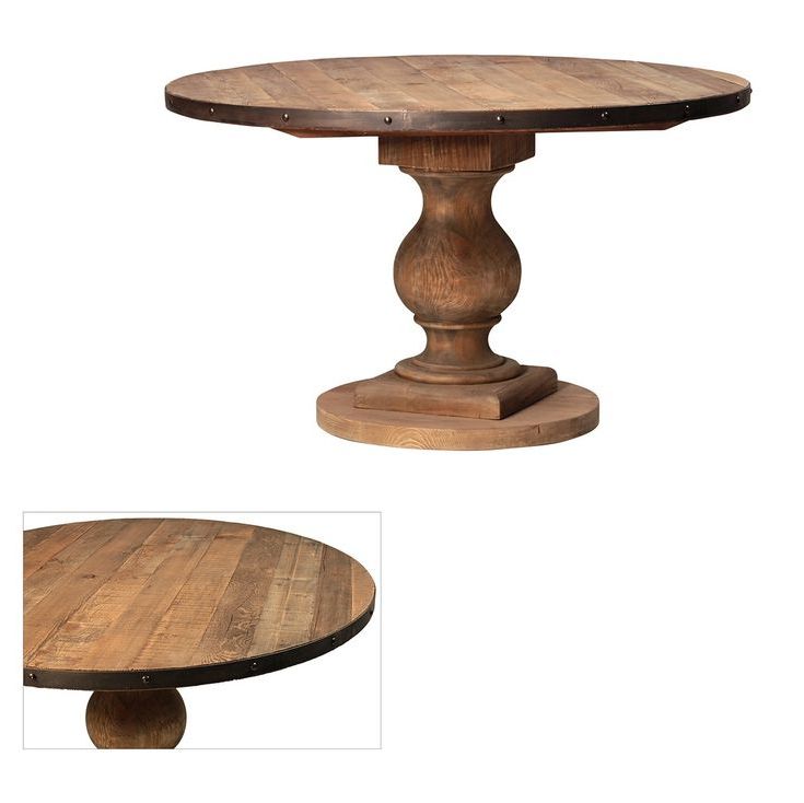 Gunesh 47.24'' Dining Tables With Well Known Farmhouse Round Pedestal Table 51" (Gallery 20 of 20)