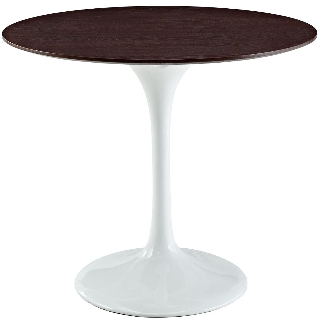 Hitchin 36'' Dining Tables Regarding Popular Modway Lippa 36" Round Walnut Top Dining Table In White My (View 10 of 20)