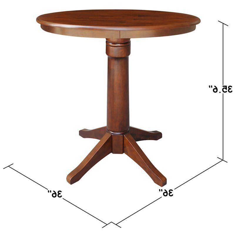International Concepts 36" Round Pedestal Counter Height With Regard To Most Current Barra Bar Height Pedestal Dining Tables (View 18 of 20)