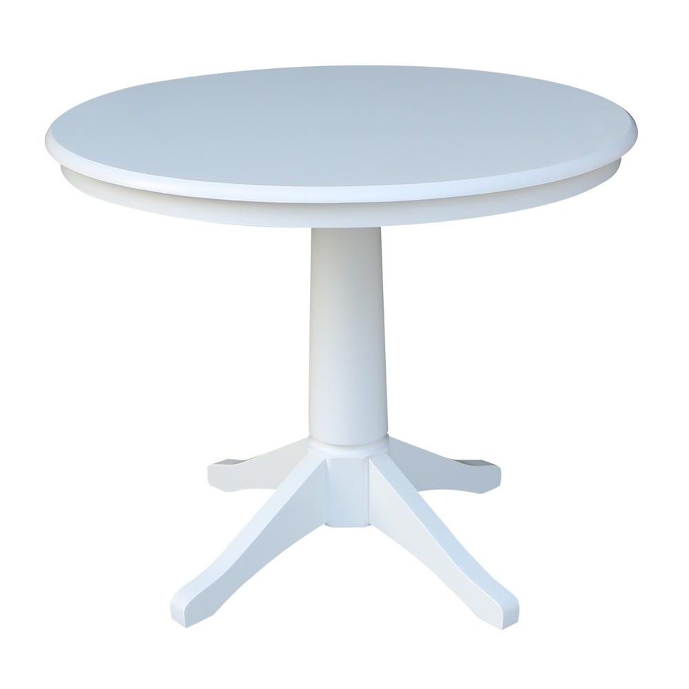 International Concepts Olivia White Solid Wood 36 In Within 2019 Pevensey 36'' Dining Tables (View 15 of 20)