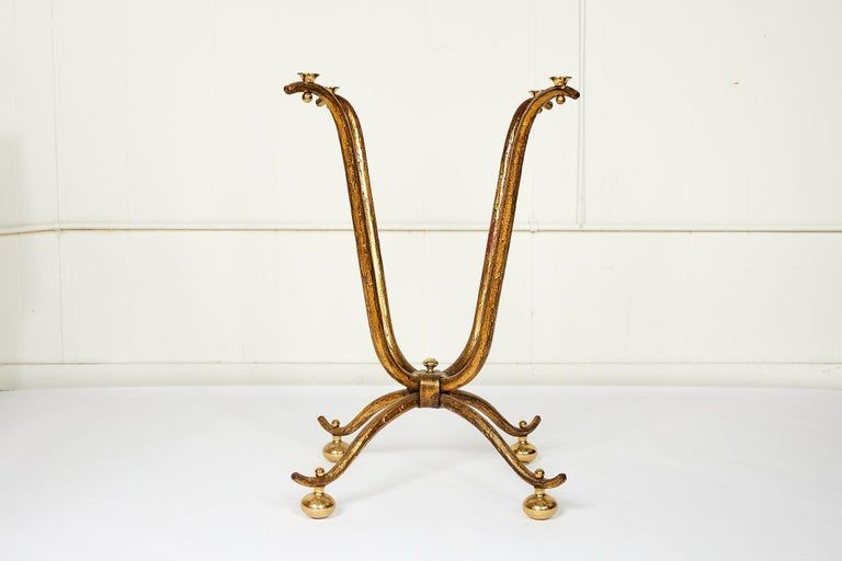 Italian Gilt Wrought Iron And Brass Center Table Base In Intended For Favorite Granger 31.5'' Iron Pedestal Dining Tables (Gallery 1 of 20)