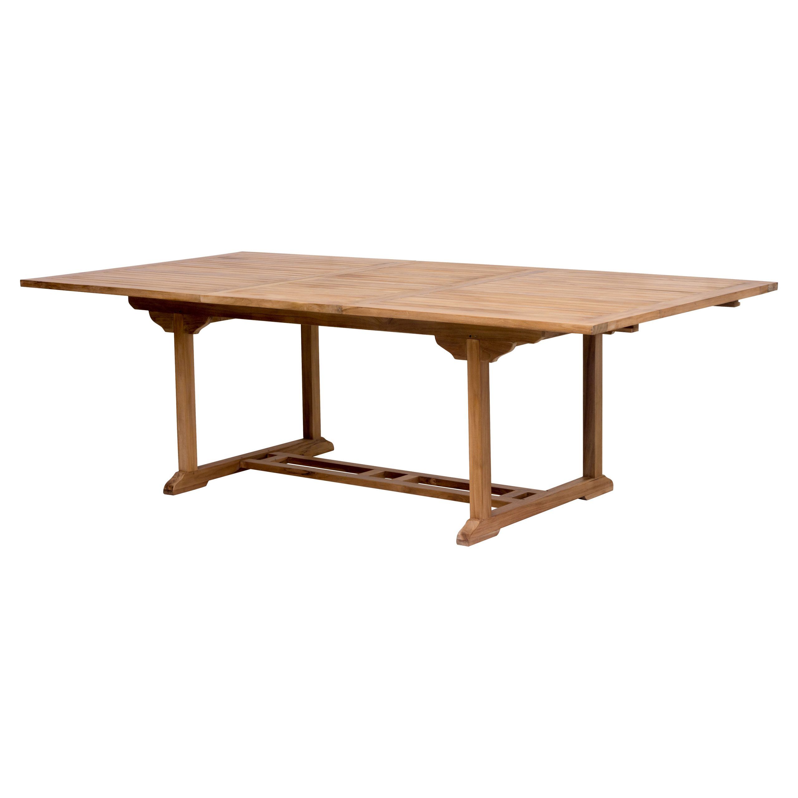 Katarina Extendable Rubberwood Solid Wood Dining Tables Inside Preferred Reena Modern Classic Solid Teak Wood Outdoor Dining Table (View 4 of 20)