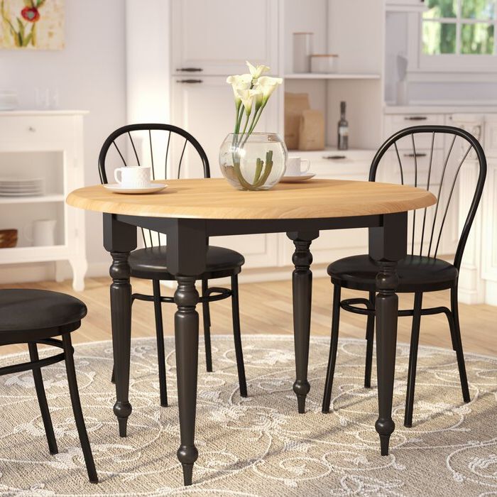 Katarina Extendable Rubberwood Solid Wood Dining Tables Throughout Trendy Alcott Hill® Cecelia Extendable Drop Leaf Rubberwood Solid (View 16 of 20)