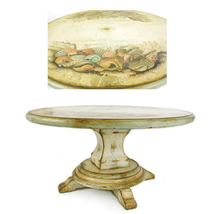 Kohut 47'' Pedestal Dining Tables Pertaining To Most Popular Painted Shell Pedestal Dining Table (View 18 of 20)