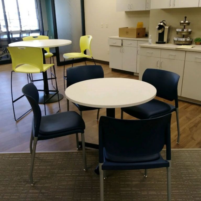 Latest Collis Round Glass Breakroom Tables For Employee Break Room Tables Greencleandesigns Company (View 9 of 20)
