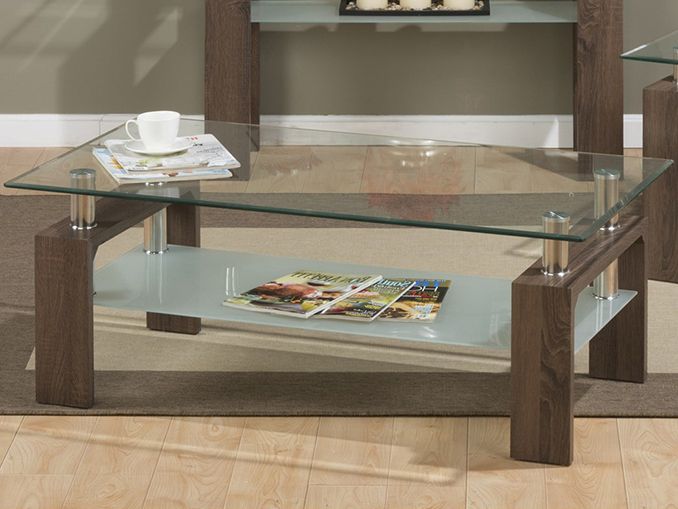 Latest Compass Rectangle Glass Top Cocktail Table – Bailey's For Elite Rectangle 48" L X 24" W Tables (Gallery 20 of 20)