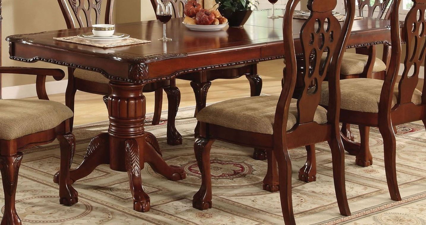 Latest George Town Rectangular Double Pedestal Formal Dining Room Regarding Pedestal Dining Tables (View 11 of 20)