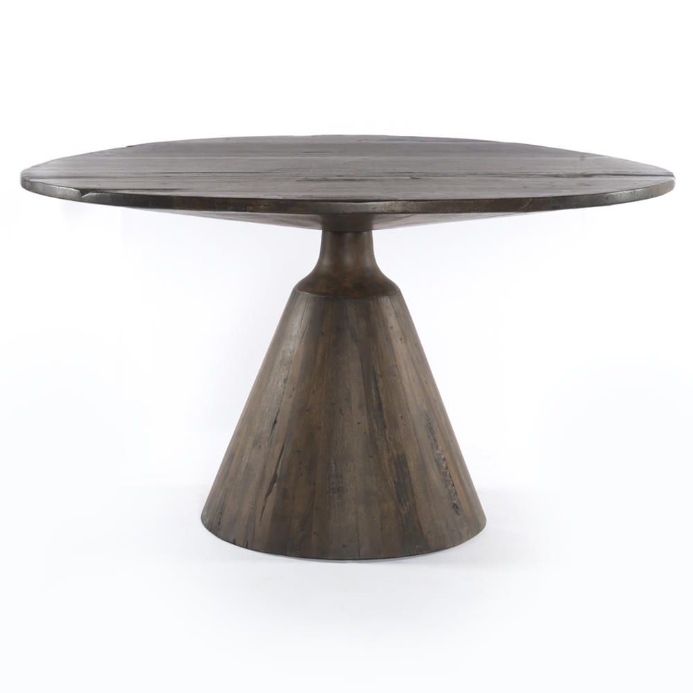 Latest Kirt Pedestal Dining Tables With Regard To Chip Rustic Lodge Reclaimed Wood Round Pedestal Dining Table (View 14 of 20)
