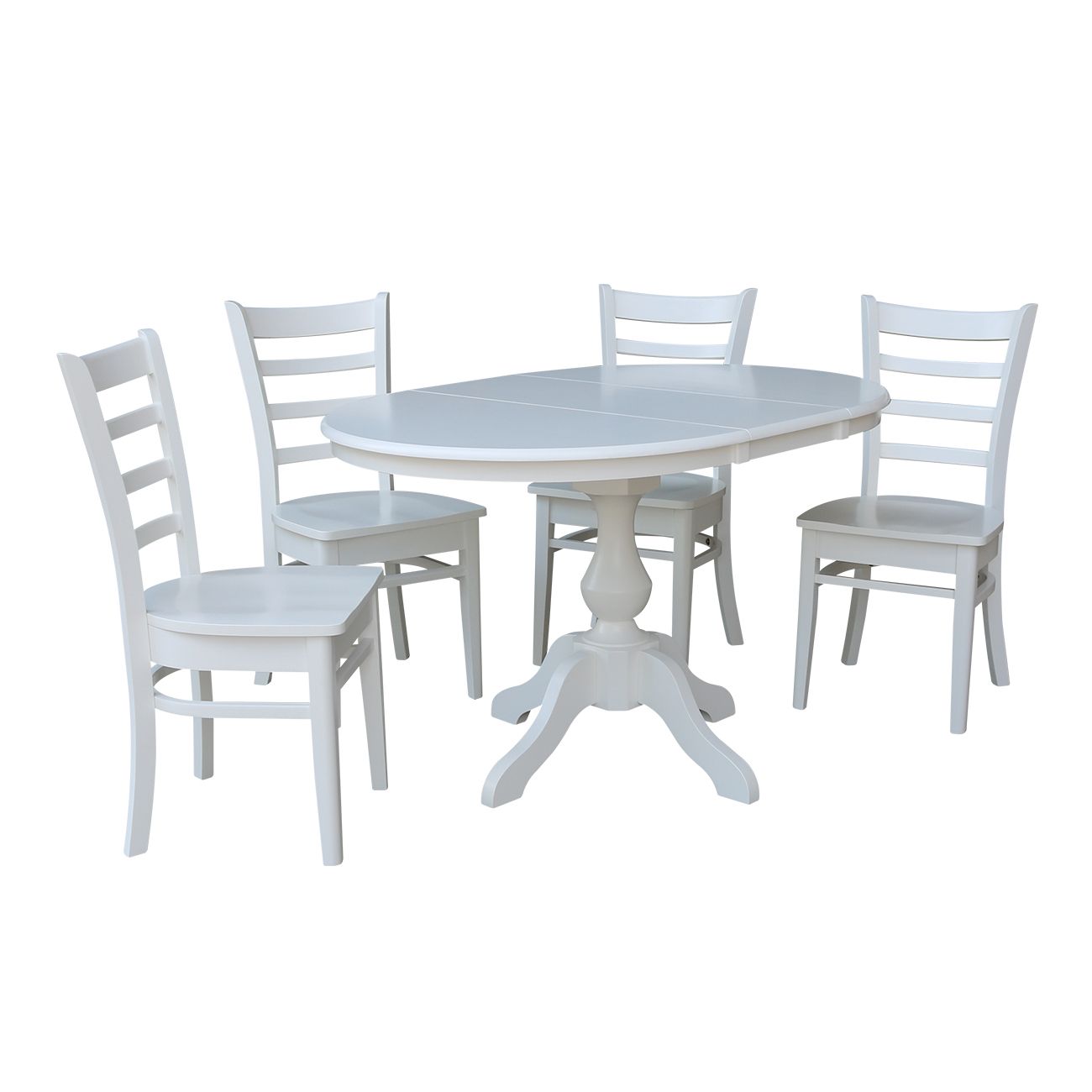 Latest Pevensey 36'' Dining Tables Pertaining To 36" Round Dining Table With 12" Leaf And 4 Emily Chairs (View 4 of 20)
