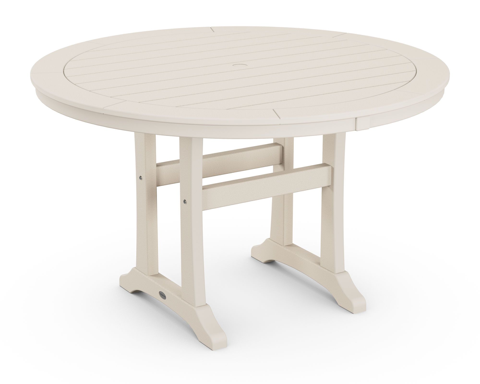 Leonila 48'' Trestle Dining Tables In Well Known Polywood® Nautical Trestle 48" Round Dining Table – Rt (View 5 of 20)