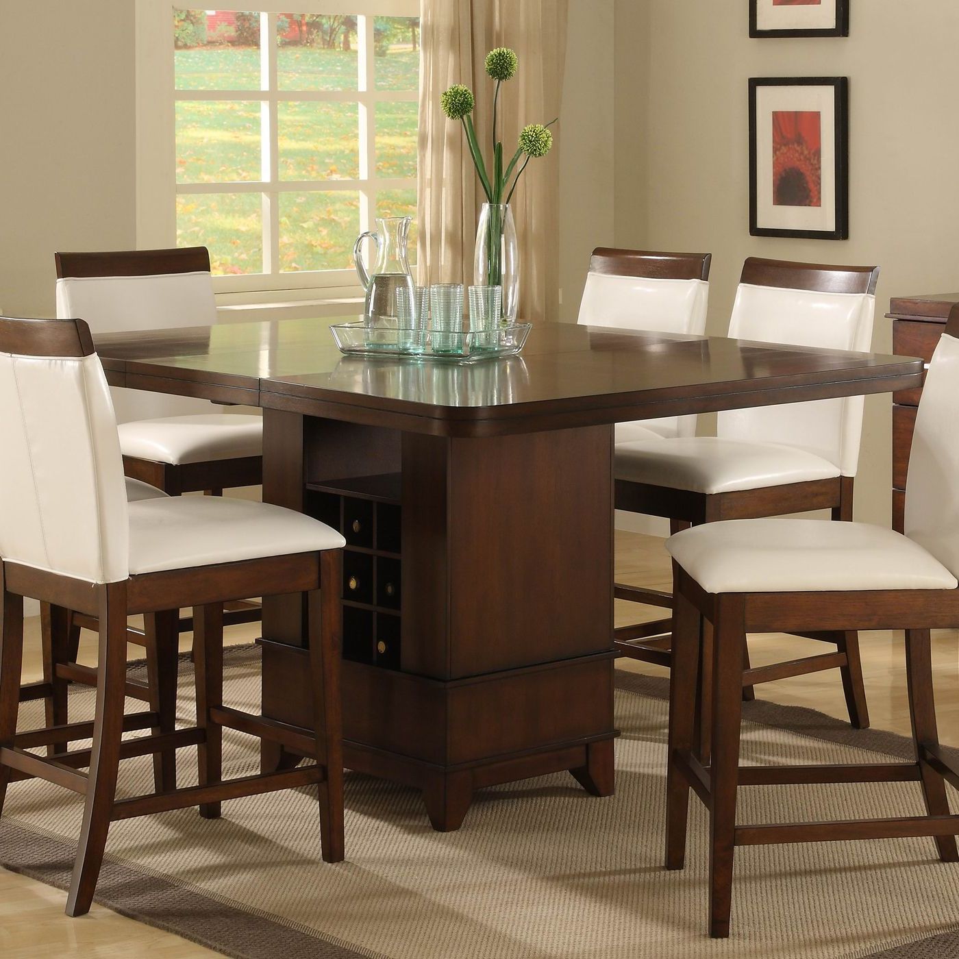 Liesel Bar Height Pedestal Dining Tables Within Trendy Pedestal Table Elmhurst Counter Height Dining Table, Brown (View 17 of 20)