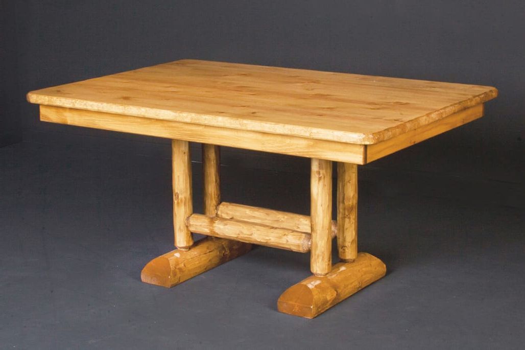 Log Trestle Dining Table 42"x72"viking Log Furniture Inside Newest Haddington 42'' Trestle Dining Tables (View 2 of 20)