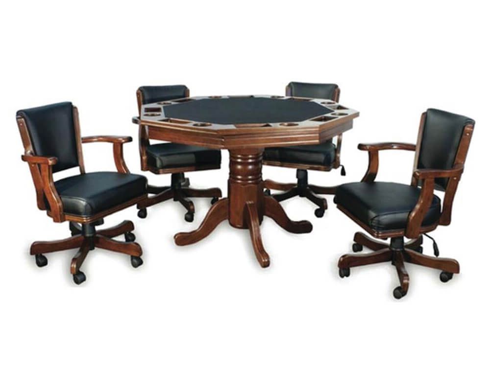 Mcbride 48" 4 – Player Poker Tables With Regard To Widely Used Octagonal 2 In 1 Poker Table (48") Set With 4 Chairs (View 9 of 20)