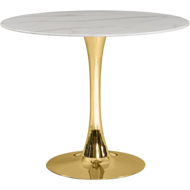 Meridian Furniture Tulip 36" Round Faux Marble Top Dining Regarding Trendy Montauk 36'' Dining Tables (View 14 of 20)