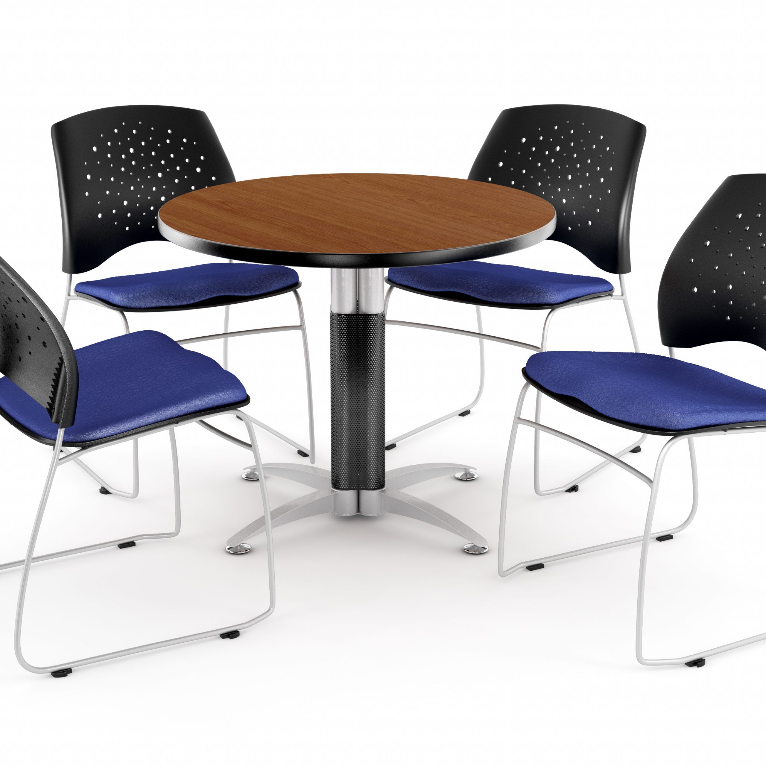 Mode Round Breakroom Tables Regarding Current Ofm Core Collection Breakroom Bundle, 42" Round Metal Mesh (View 7 of 20)