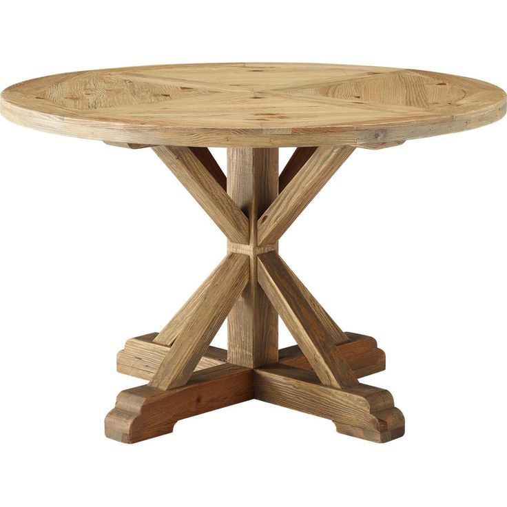 Modway Stitch 47" Round Pedestal Dining Table Pine For Favorite Finkelstein Pine Solid Wood Pedestal Dining Tables (View 12 of 21)
