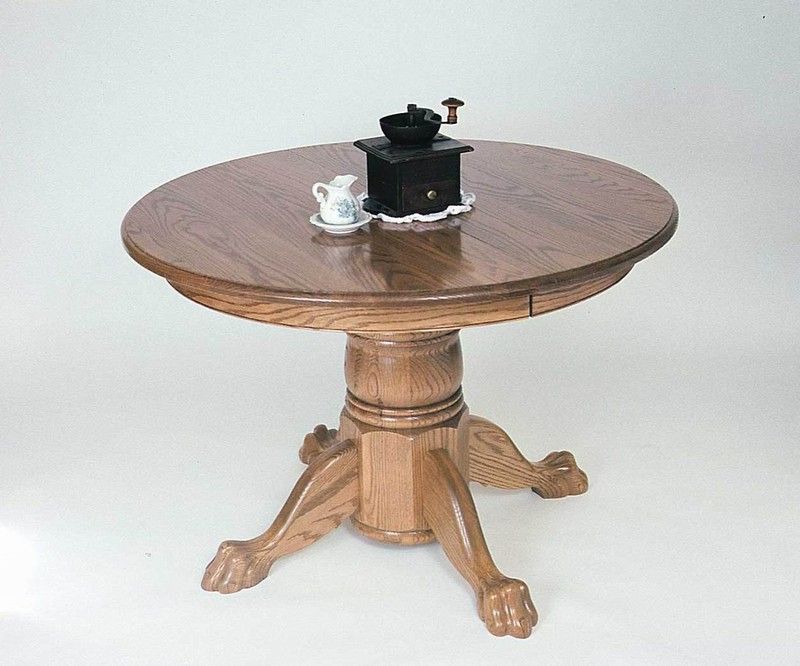 Monogram 48'' Solid Oak Pedestal Dining Tables With Most Recent Amish Colonial Single Pedestal Dining Room Table (View 15 of 20)