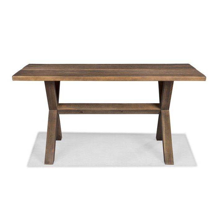 Montauk 36" Pine Solid Wood Trestle Dining Table (Gallery 5 of 20)