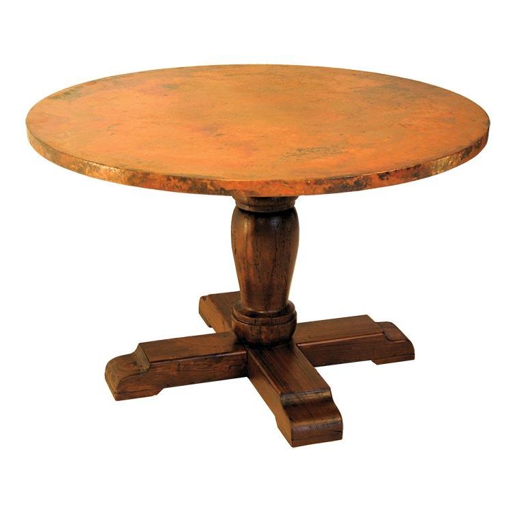 Most Current Copper Collection – Pedestal Dining Table – Cdt 40 Within Nashville 40'' Pedestal Dining Tables (View 5 of 20)