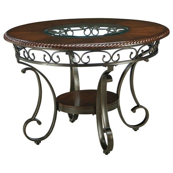 Most Popular Collis Round Glass Breakroom Tables Regarding Shop Ashley Furniture D329 15 Glambrey Round Dining Room (View 14 of 20)