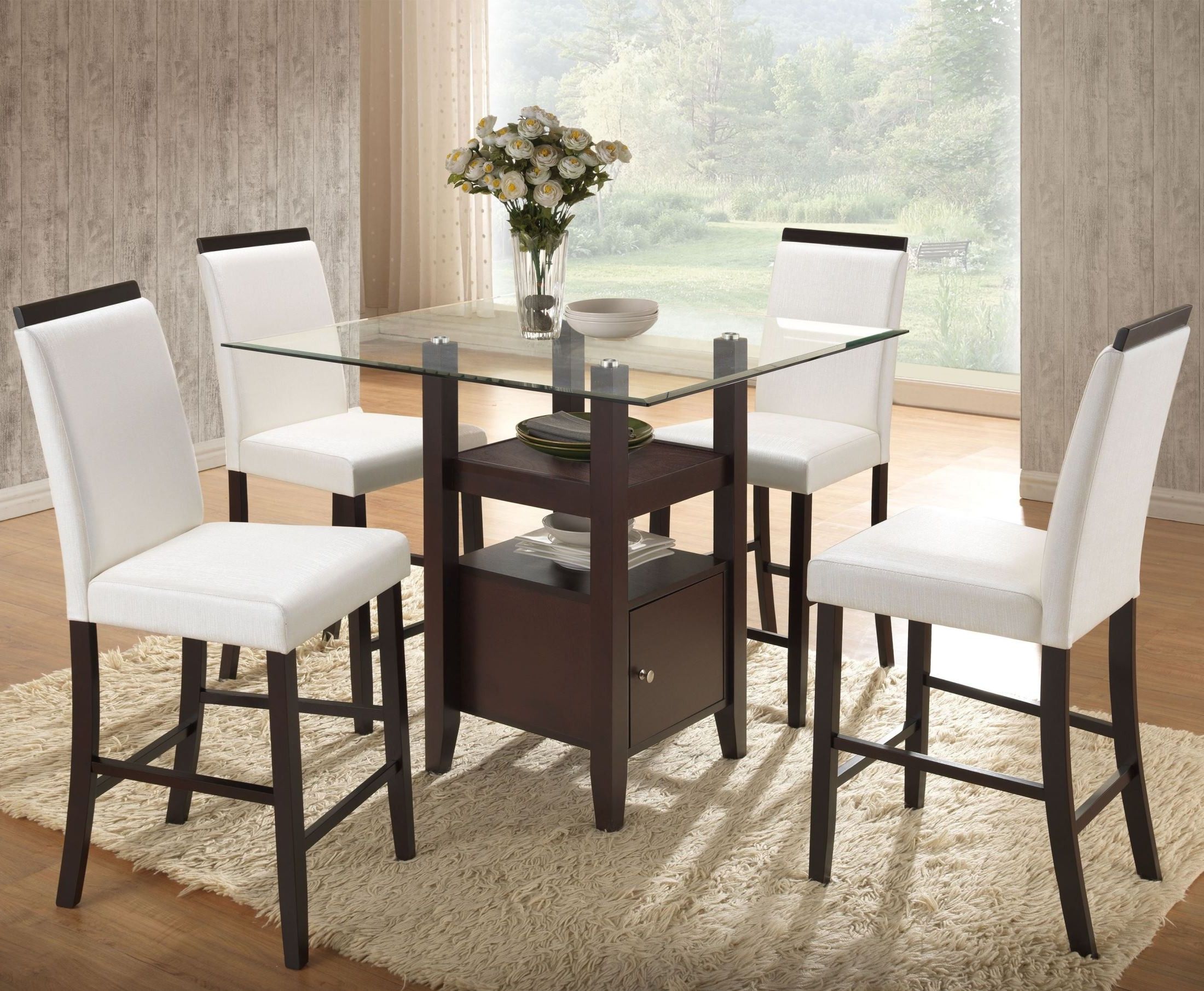Most Popular Natasha Cappuccino Glass Counter Height Dining Table With Pennside Counter Height Dining Tables (View 5 of 20)