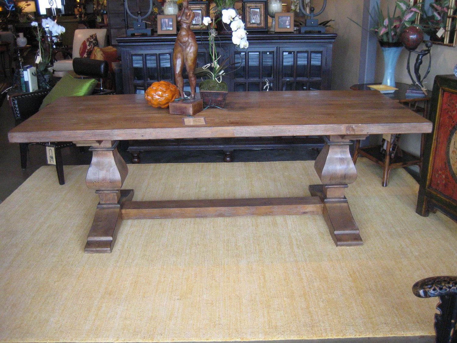 Most Popular Segovia – Rectangular Recycled Douglas Fir Custom Trestle With Alexxia 38'' Trestle Dining Tables (View 4 of 20)